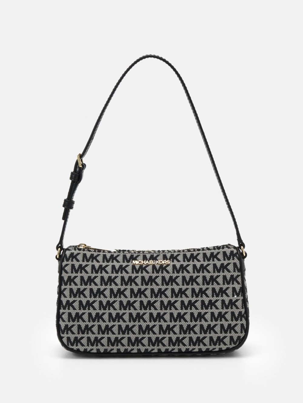 Michael Kors Black and Cream MK Logo Shoulder Bag